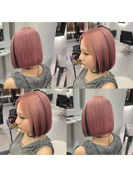 シェイロ(Cielro) 【ボブ×ホワイトピンク/トリプルカラー/カット】SAKI