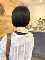 ドルセプラタ(Dulce plata)&nbsp;切りっぱなし小顔丸みボブスタイル×ナチュラルストレート