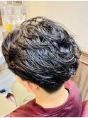 刈り上げセンターパートMEN’S HAIRフェザーパーマサーフカール
