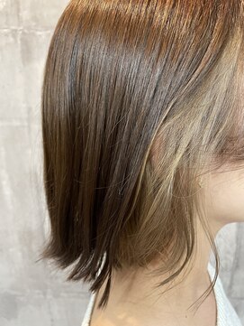 リティアンドビューティースタジオモッズシブヤ(LITTY&beauty studio M.O.D shibuya) イヤリングカラー◎ベージュ◎ボブ