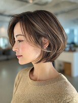 サンタフェ 岡崎店(Santa'Fe)&nbsp;脱白髪染め/白髪ぼかしカラー/大人ボブ/ボブ/ハンサムショート