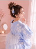 ゆるふわアップスタイル　浴衣ヘアセット