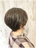 大人女性丸みショート