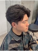 STYLE MENメンズカットセンターパートフェザーパーマ藤沢