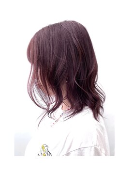 カーサインフィニテイ Hair Design caRsa INFINITY レイヤーカット　ミディアム　ラベンダーベージュ