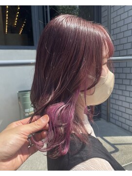 イキプラスディードットログ 大和八木駅前店(ikii+D.Log) インナーカラーピンク イヤリングカラーピンクグラデーション