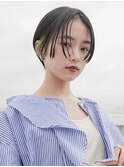 大人可愛い20代30代40代黒髪前下がり小顔ハンサムショート