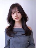 韓国レイヤーカットくびれヘアシースルーバング小顔髪質改善