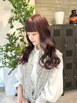 ヲタク(wotaku.)&nbsp;暖色カラーボルドーカラー赤髪カシスカラーブリーチなし艶髪前髪