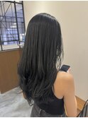 レイヤーカット ブルーブラックカラー 縮毛矯正 髪質改善 韓国