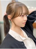 韓国柏顔周り縮毛矯正髪質改善レイヤー前髪カット韓国風ヘアボブ
