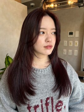 スリーバイベルベット(THREE...by velvet) チェリ-ブラウン★博多美容室/レイヤーカット