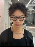 ニュアンススパイキーショート/ブルーブラック/フェザーパーマ