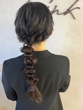 編み下ろしアレンジ/ヘアセット/結婚式ヘア/お呼ばれアレンジ