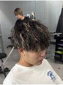 刈り上げマッシュ/ハイライト/ツイストピンパーマ/ツーブロック