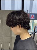 ラウンドマッシュシャドウパーマ波巻きパーマツイストスパイラル