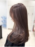 艶々ロングレイヤーミルクティーベージュカラー