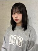 【YOKE】レイヤーミディアムグレージュ顔周り前髪髪質改善