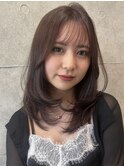 【MOMONE】モーヴブラウンワンカールレイヤーカットお手軽ヘア