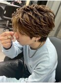 大分ニュアンスパーマセンターパートフェザーパーマ毛流れパーマ