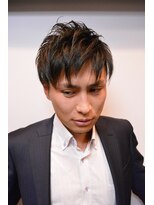 ヒロギンザ 浜松町店(HIRO GINZA) ツーブロックビジネスショートレイヤーかき上げコンマヘア