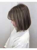切りっぱなしボブのハイライト【Grape vine 新小岩】