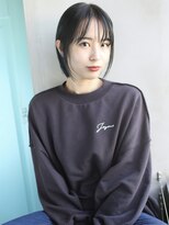 バース(BIRTH)&nbsp;天神【BIRTH】透けバングフレンチボブ×くすみブルー　2