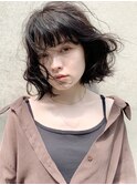 ニュアンスボブ_ツートンカラーアースカラーくびれヘア_7837