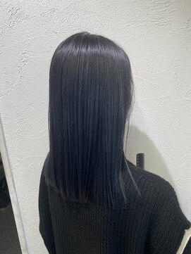 アジールヘア 池袋東口店(agir hair) ブルーブラック黒髪卒業ロング韓国風シャドウルーツ