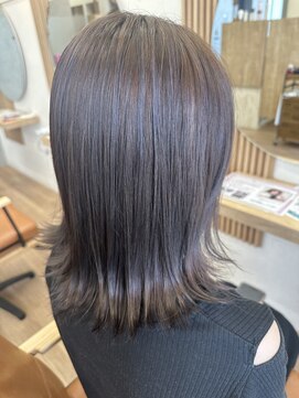 アンド ラ ブランシュ(&.La Blanche) 斜めバング/グレージュカラー/デザインカラー/シルキーベージュ