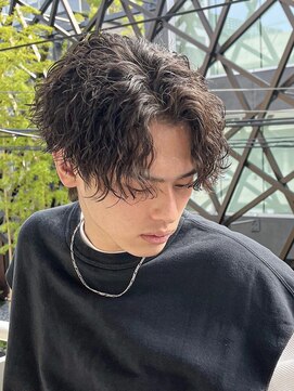 レクタ(RECTA) メンズマッシュパーマウルフ波巻きハイライトスパイラル2