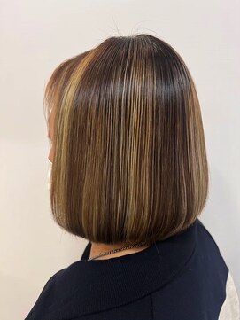 ナナナ パレナ 宝塚店(nanana parena) 艶髪縮毛矯正＋白髪ぼかしハイライト♪