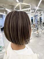 ブラウン(Brown) まるっと可愛いボブ★白髪ぼかしハイライトカラー