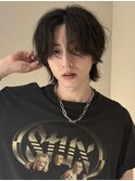 メンズミディアム攻め過ぎない束感アップバング色気マッシュ