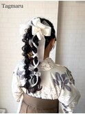 卒業式袴着付けヘアセット☆ツインポニーアレンジ