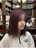 ピンクラベンダー/船橋/くすみベージュ/細めハイライト