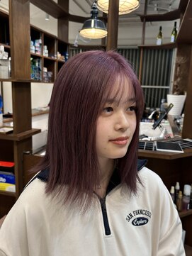 ラック(LUCK) ピンクラベンダー/船橋/くすみベージュ/細めハイライト