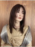 レイヤーカット　ハッシュカット　透明感カラー