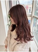 ブリーチなしダブルカラーピンクブラウン