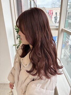 ブリーチなしダブルカラーピンクブラウン