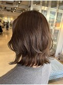 春の大人可愛い◎小顔見せボブウルフ×透明感グベージュ