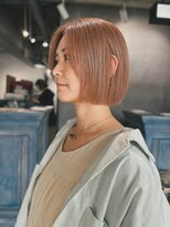 クイン(qin)&nbsp;ピンクオレンジベージュボブ