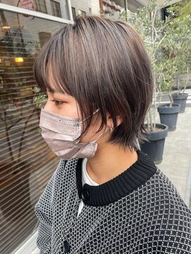 ノイ(neu) ウルフボブ×シアーグレー【デザインカラー/髪質改善】