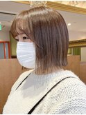 ★ブリーチなしミルクティーカラー/切りっぱなしボブ★