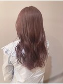 大人可愛い髪質改善カラーラベンダーベージュ毛先パーマ透明感