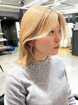 ジアン バイ ミルボン 西宮ガーデンズプラス(GIEN by milbon) 顔まわりレイヤーカット×ハイトーンカラー