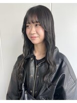 グレー　ロング　透け感カラー