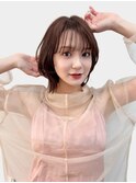 くびれボブミニウルフ透明感シルバーアッシュカールパーマ