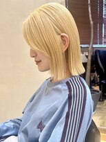 ヒビヲ(HIBIO)&nbsp;ハイトーンカラーミルクティーベージュタッセルボブダブルカラー