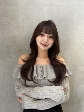 ロンドエニカ 大宮(Lond enika) ミニウルフチェリーブラウンブリーチなしショートボブ前髪/大宮